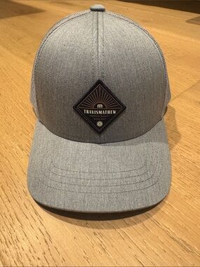 TravisMathew Grey Mesh-Back Baseball Cap